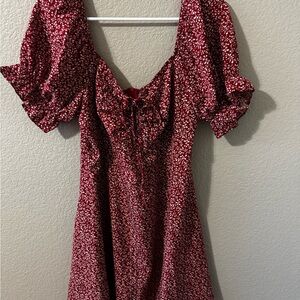 SHEIN Red Floral Mini Dress